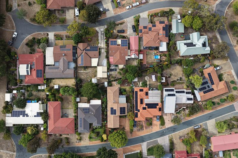 Solar panels on a residential roof